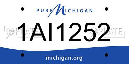 1AI1252 Michigan License Plate