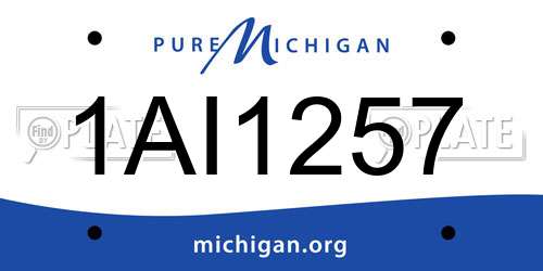 1AI1257 Michigan License Plate