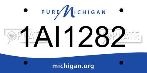 1AI1282 Michigan License Plate