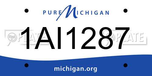 1AI1287 Michigan License Plate