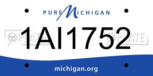 1AI1752 Michigan License Plate