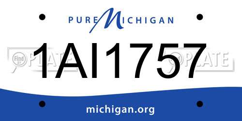 1AI1757 Michigan License Plate