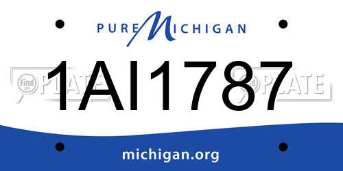 1AI1787 Michigan License Plate