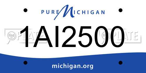 1AI2500 Michigan License Plate