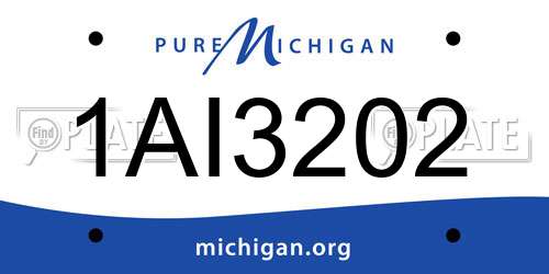 1AI3202 Michigan License Plate