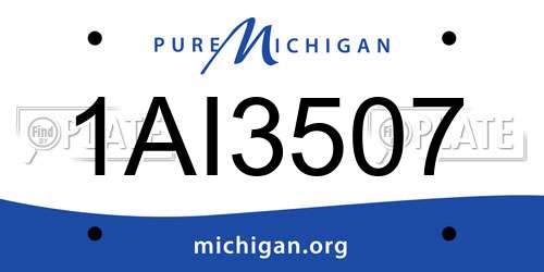1AI3507 Michigan License Plate
