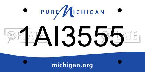 1AI3555 Michigan License Plate