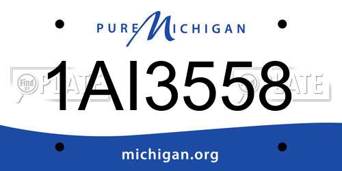 1AI3558 Michigan License Plate