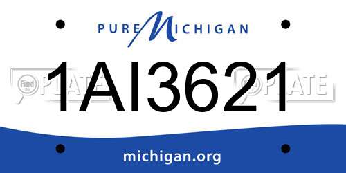 1AI3621 Michigan License Plate