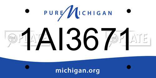 1AI3671 Michigan License Plate
