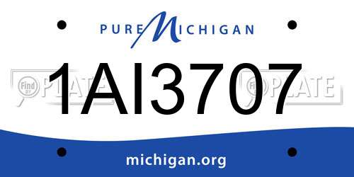 1AI3707 Michigan License Plate