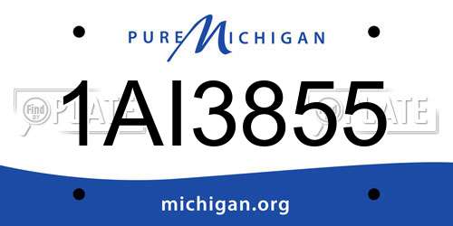 1AI3855 Michigan License Plate
