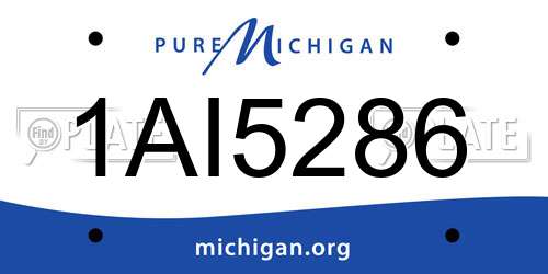1AI5286 Michigan License Plate