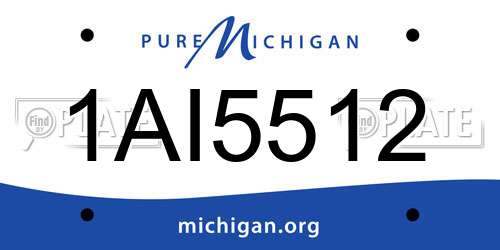 1AI5512 Michigan License Plate