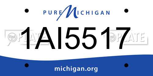 1AI5517 Michigan License Plate