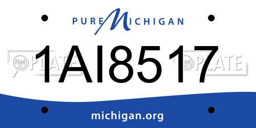 1AI8517 Michigan License Plate
