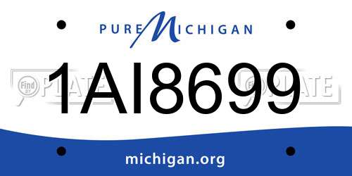 1AI8699 Michigan License Plate