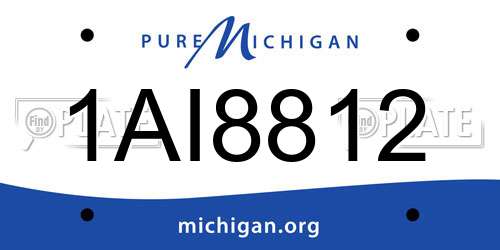 1AI8812 Michigan License Plate