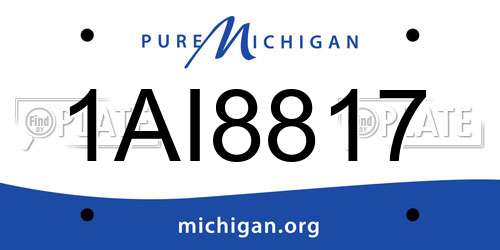 1AI8817 Michigan License Plate