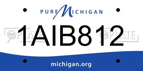 1AIB812 Michigan License Plate