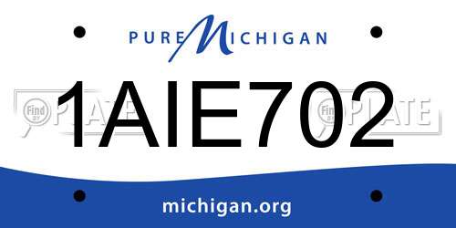 1AIE702 Michigan License Plate