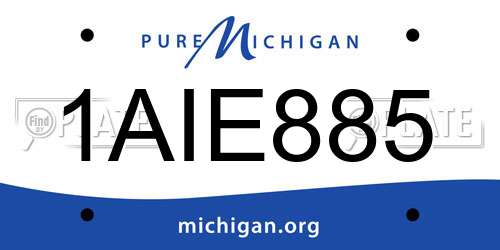 1AIE885 Michigan License Plate