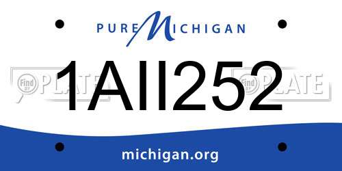 1AII252 Michigan License Plate