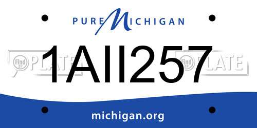 1AII257 Michigan License Plate