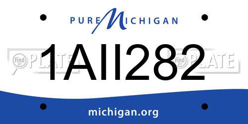 1AII282 Michigan License Plate