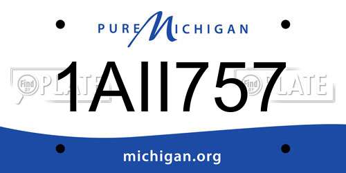 1AII757 Michigan License Plate