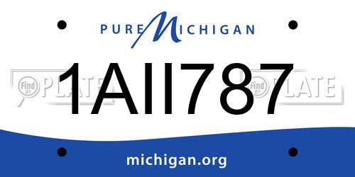 1AII787 Michigan License Plate