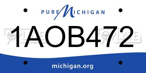 1AOB472 Michigan License Plate