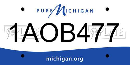 1AOB477 Michigan License Plate