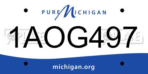 1AOG497 Michigan License Plate