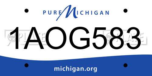 1AOG583 Michigan License Plate