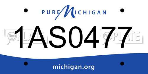 1AS0477 Michigan License Plate
