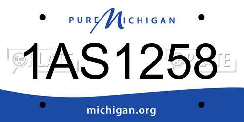 1AS1258 Michigan License Plate