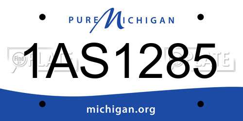 1AS1285 Michigan License Plate