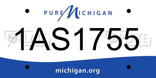1AS1755 Michigan License Plate