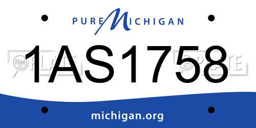 1AS1758 Michigan License Plate