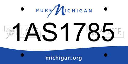 1AS1785 Michigan License Plate