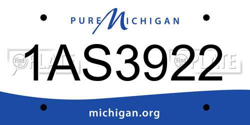 1AS3922 Michigan License Plate