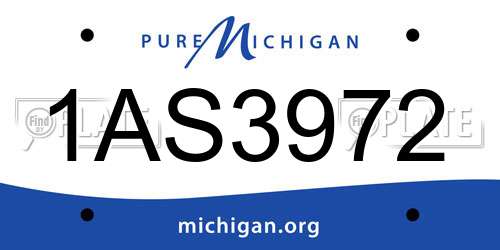 1AS3972 Michigan License Plate