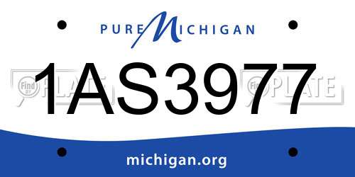 1AS3977 Michigan License Plate