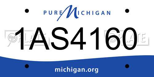 1AS4160 Michigan License Plate