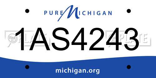 1AS4243 Michigan License Plate
