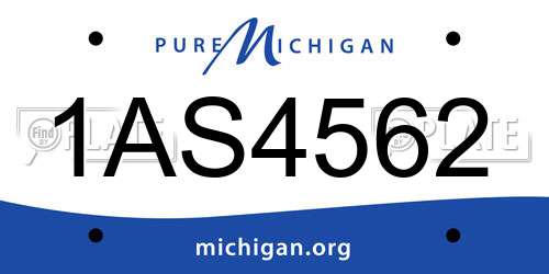 1AS4562 Michigan License Plate