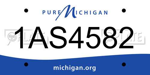 1AS4582 Michigan License Plate