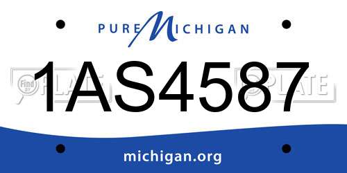 1AS4587 Michigan License Plate