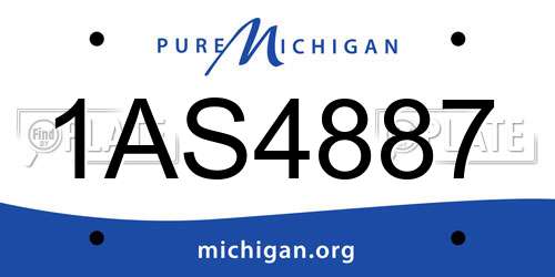 1AS4887 Michigan License Plate